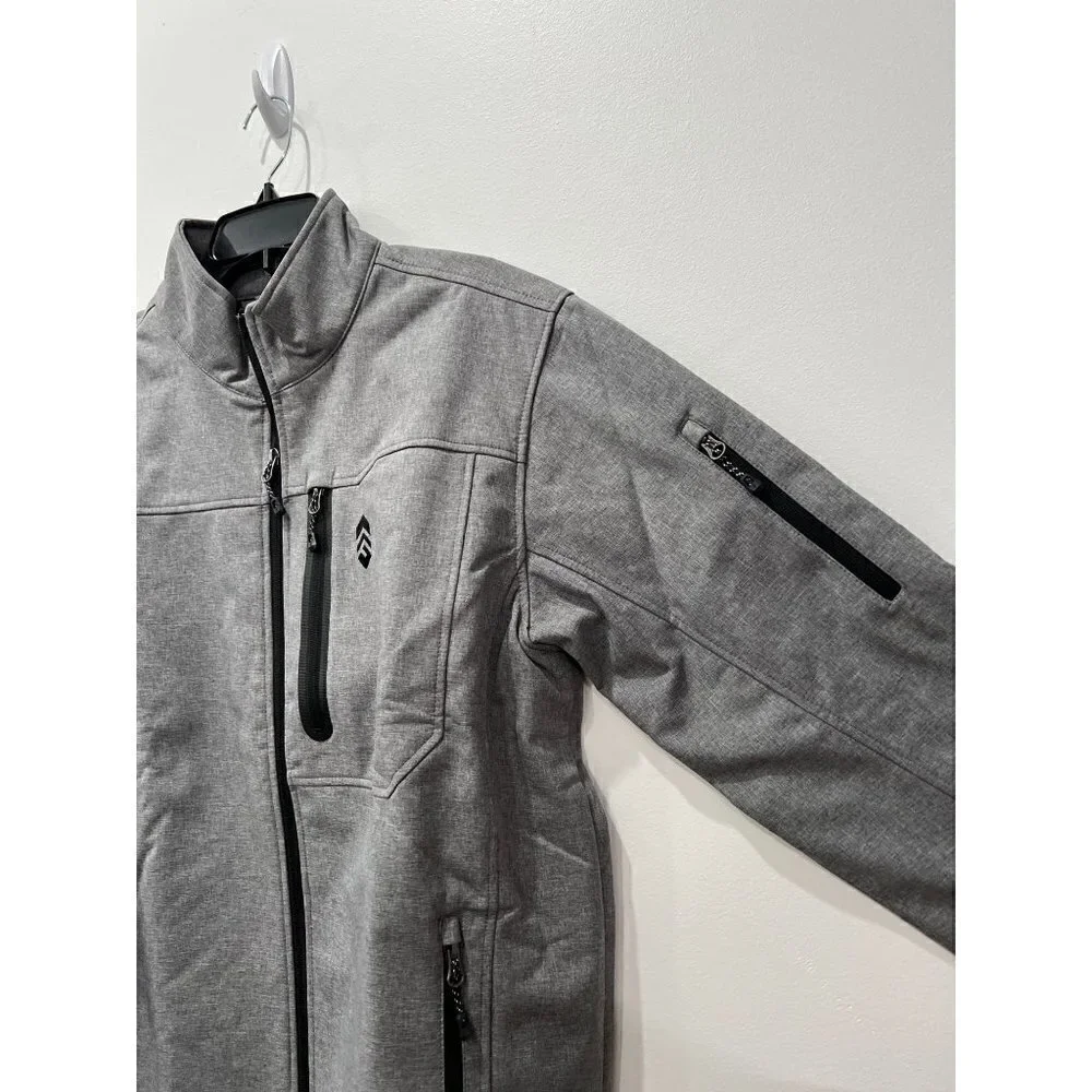 NEW Free Country Men's Base Camp II Softshell Jacket Size M Light Grey MSRP$100